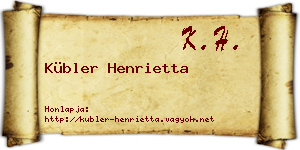 Kübler Henrietta névjegykártya
