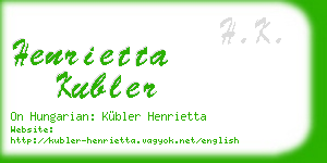 henrietta kubler business card